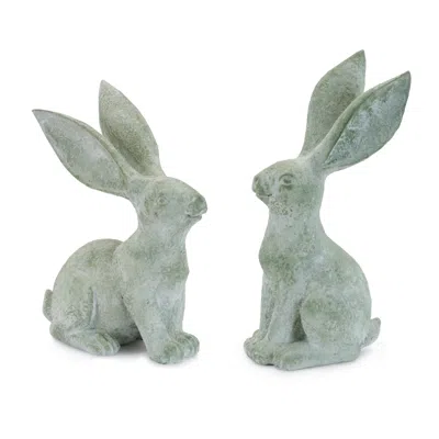 Hivvago Long Ear Rabbit Figurine (set Of 4) In Multi