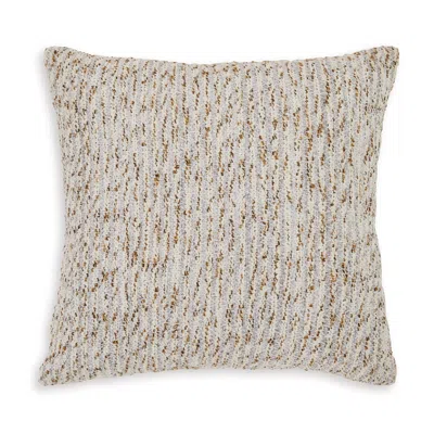 Hivvago Lora 20 Inch Accent Pillow Set Of 4, Textured Stripe Pattern, Ivory Gray In Neutral