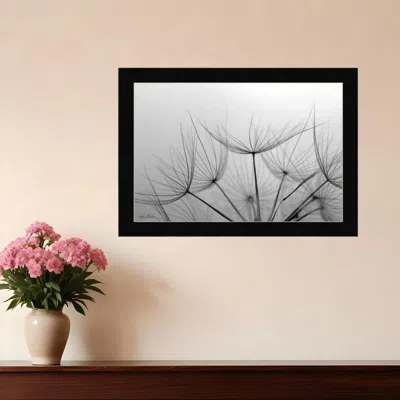 Hivvago Love Is A Delicate Flower Black Framed Print Wall Art In Gray