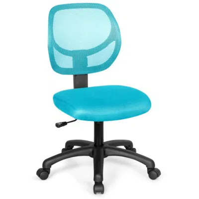 Hivvago Low-back Computer Task Chair With Adjustable Height And Swivel Casters-blue