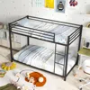 Hivvago Low Profile Twin Over Twin Metal Bunk Bed With Full-length Guardrails-black