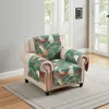 Hivvago Lowa Armchair Slipcover, Reversible Polyester, Green Red Festive Theme