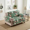 Hivvago Lowa Loveseat Slipcover, Reversible Polyester, Green Red Festive Theme In Green