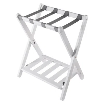 Hivvago Luggage Rack With Shelf White
