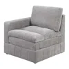 Hivvago Luna 33 Inch Modular 1 Arm Corner Chair, Triple Plush Cushioned Seat, Gray