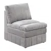 Hivvago Luna 35 Inch Modular Armless Chair, Three Layer Plush Cushioned Seat, Gray