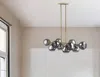 Hivvago Lunette 10-light Aged Brass Island Pendant In Silver