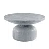 Hivvago Lylie 30 Inch Coffee Table, Round Naturalistic Design, Gray Durable Cement In Gray