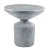 Hivvago Lylie 30 Inch Side End Table, Round Naturalistic Design, Gray Cement In Gray