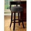 Hivvago Lynsey Contemporary 24"barstool With Linen Cushion, Gray Finish, Set Of 2