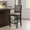 Hivvago Mac Counter Height Chair Set Of 2, Lattice Pattern, Black Brown Wood In Black