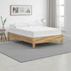 Hivvago Maci Full Platform Bed, Natural Light Brown Wood, Low Profile Legs In Brown