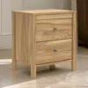 Hivvago Maci Nightstand, 2 Drawers, Light Natural Brown Wood Finish, 24 Inch In Brown