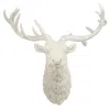 Hivvago Magnesia Deer Head Wall Accent, White In White