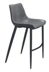 Hivvago Magnus Barstool (set Of 2) Dark Gray & Black In Gray