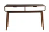 Hivvago Mahogony And White Double Drawer Console Table In Brown