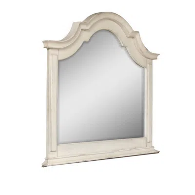 Hivvago Maia 43 X 46 Dresser Mirror With Curved Top, Poplar And Oak, Antique White In Neutral
