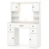 Hivvago Makeup Vanity Desk With Lighted Mirror And Charging Station