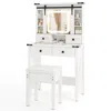 Hivvago Makeup Vanity Desk With Mirror And Adjustable Storage Shelves