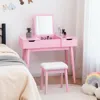 Hivvago Makeup Vanity Table Set With Flip Top Mirror And 2 Drawers-pink