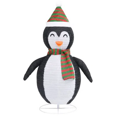 Hivvago Mani Christmas Decor 4 Ft Snow Penguin, 120 Led Light, White And Black