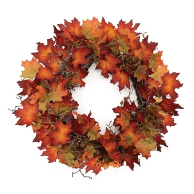 Hivvago Maple Leaf Wreath 28"d In Multi