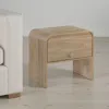 Hivvago Maria Side End Table, Drawer And Waterfall Style, Beige Wood 22 Inch In Neutral