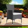Hivvago Marri Patio Dining Chair Set Of 2, Ergonomic, Gray Wicker Design, Beige In Gray