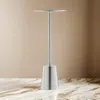Hivvago Mars 8 Inch Side End Drink Table, Round, Dome Tapered Base, Silver In Metallic