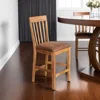 Hivvago Marv Counter Height Chair Set Of 2, Faux Leather, Light Brown, 24 Inch In Brown