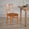 Hivvago Marv Dining Chair Set Of 2, Ladderback, Saddle Seat, Light Brown Wood In Brown