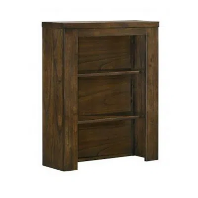 Hivvago Maryl 26 Inch Pier Bookcase With 2 Shelves, Solid Wood, Antique Oak Brown