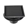 Hivvago Matte Black 6-inch Square Shower Floor Drain In Black