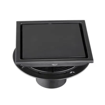 Hivvago Matte Black 6-inch Square Shower Floor Drain