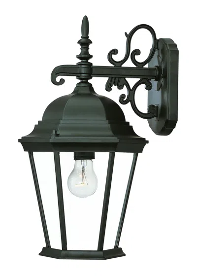 Hivvago Matte Black Domed Glass Hanging Lantern Wall Light In Green