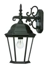Hivvago Matte Black Domed Glass Hanging Lantern Wall Light In Green