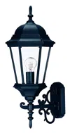 Hivvago Matte Black Domed Glass Lantern Wall Light In Blue