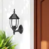 Hivvago Matte Black Globe Lantern Wall Light In Black