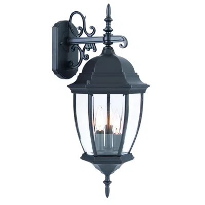 Hivvago Matte Black Hanging Ornamental Lantern Wall Light