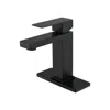 Hivvago Matte Black Waterfall Spout Bathroom Faucet With Single Handle