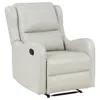 Hivvago Mayra Manual Recliner Chair, English Arms, Plush Ivory Faux Leather In White