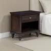 Hivvago Meon Nightstand W Drawer And Open Cubby Shelf, Dark Oak Brown Wood In Brown
