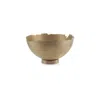 Hivvago Mer Tabletop Decorative Bowl, Free Flow Edge With Pedestal Base, Gold In Brown