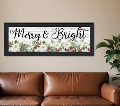 Hivvago Merry And Bright Black Framed Print Wall Art
