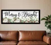 Hivvago Merry And Bright Black Framed Print Wall Art In Multi