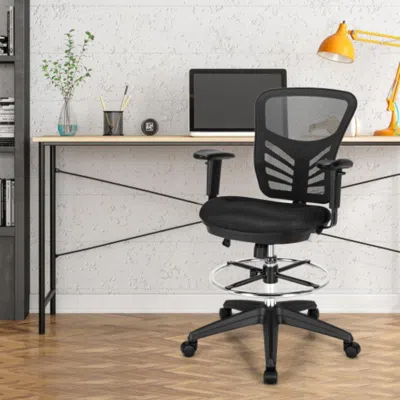 Hivvago Mesh Drafting Chair Office Chair With Adjustable Armrests And Foot-ring-black