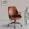 Hivvago Metal & Leather Executive Office Chair, Cocoa Brown
