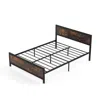 Hivvago Metal Bed Frame With Headboard And Footboard In Brown