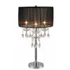 Hivvago Metal Chandelier Table Lamp With Crystal Accent, Set Of 2,black And Chrome In Brown
