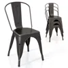 Hivvago Metal Dining Chairs Set Of 4 With Removable Backrest For Dining Room Restaurant Living Room